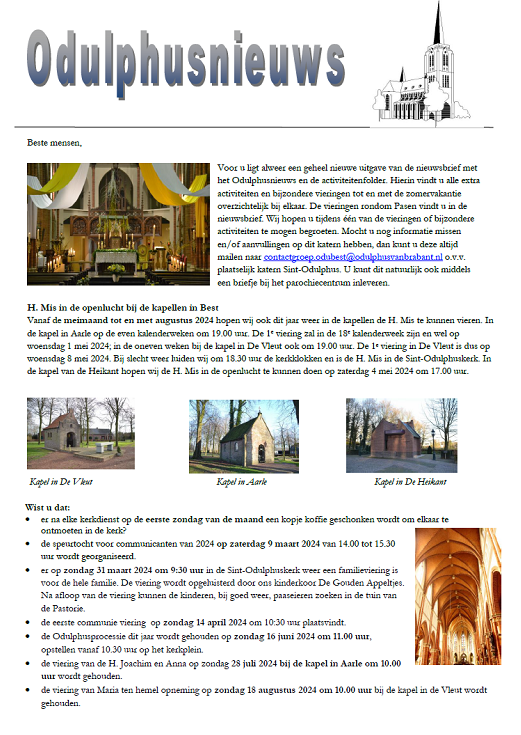 Odulphusnieuws maart 2024